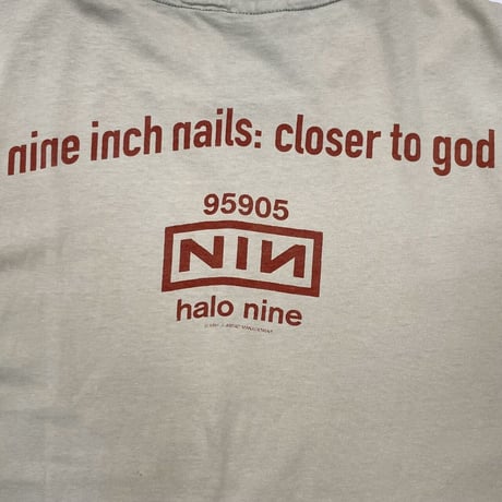 NINE INCH NAILS 1994 HALO TEE SAGE GREEN HANES LARGE 9621