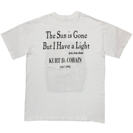 NIRVANA KURT COBAIN MEMORIAL MTV UNPLUGGED THE SUN IS GONE WHITE LARGE 8532