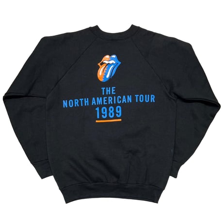 ROLLING STONES THE NORTH AMERICAN TOUR 1989 CREWNECK SWEAT FRUIT OF THE LOOM LARGE 2906