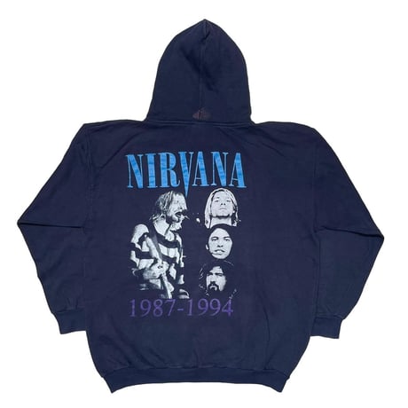 NIRVANA MEMBERS SWEAT HOODIE BOOTLEG NAVY EURO XL 9334