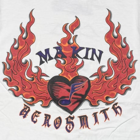 AEROSMITH 1994 MAMA KIN MA KIN WHITE GIANT BY TULTEX LARGE 4334