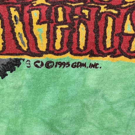 GRATEFUL DEAD 1995 DEAD BEAR DEAD TREADS TIE DYE GREEN LIQUID BLUE XL 1207