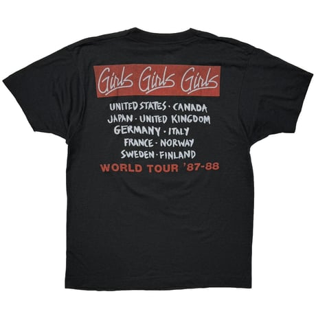 MOTLEY CRUE 1987 GIRLS GIRLS GIRLS WORLD '87-88 FITS MEDIUM 1076