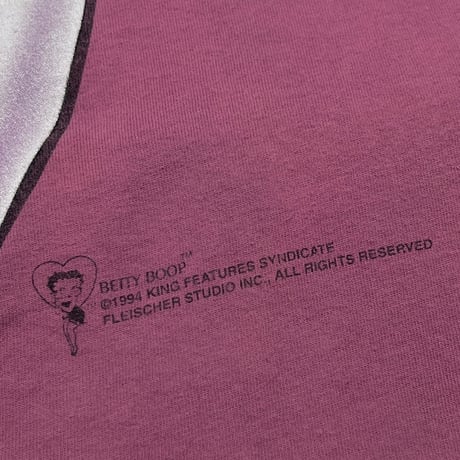 BETTY BOOP 1994 BB LOGO BETTY BOOP WEAR PARODY DESIGN WINE RED CHANGES XL 4078