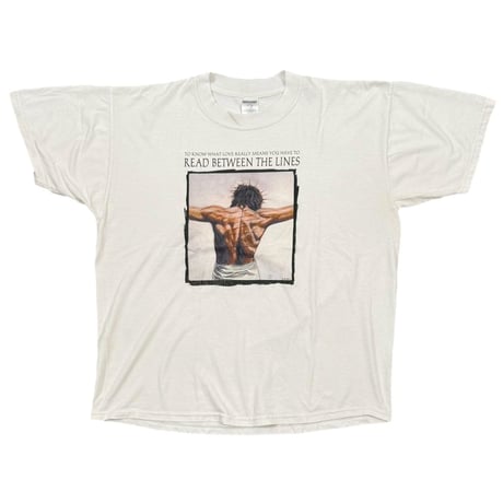 OLD & VINTAGE JESUS READ BETWEEN THE LINES WHITE JERZEES XL 0547