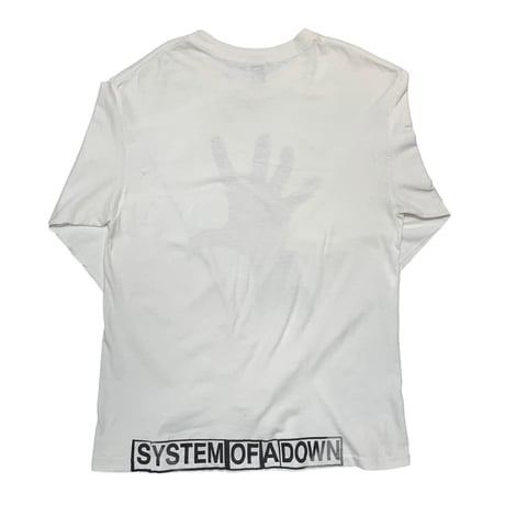 SYSTEM OF A DOWN HAND DESIGN LS TEE WHITE ANVIL XL 5093
