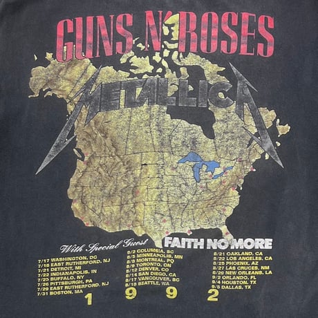 GUNS N' ROSES x METALLICA x FAITH NO MORE 1992 TOUR LARGE 5830