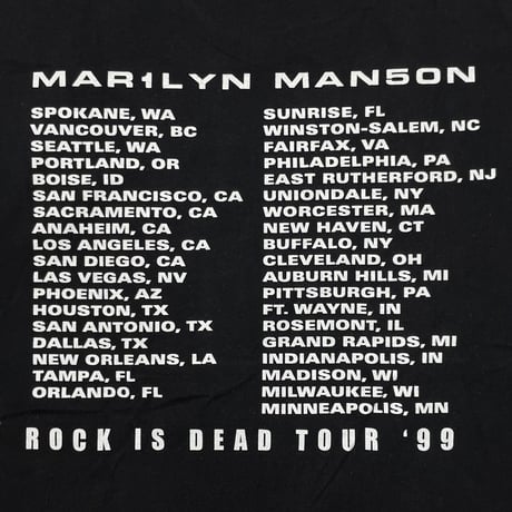 MARILYN MANSON ROCK IS DEAD TOUR 1999 WINTERLAND XL 0767