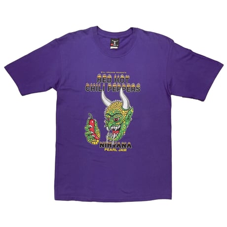 RED HOT CHILI PEPPERS x NIRVANA x PEARL JAM COW PALACE LIVE '91-'92 PURPLE HANES MEDIUM 9954