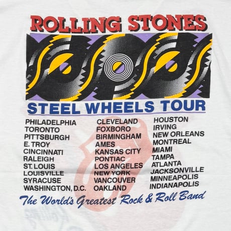 THE ROLLING STONES STEEL WHEELS TOUR 1989 WHITE TOPICAL XL 5536
