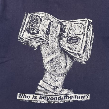 RAGE AGAINST THE MACHINE 1997 BARBARA KRUGER Who is beyond the law ? NAVY GIANT XL 4662