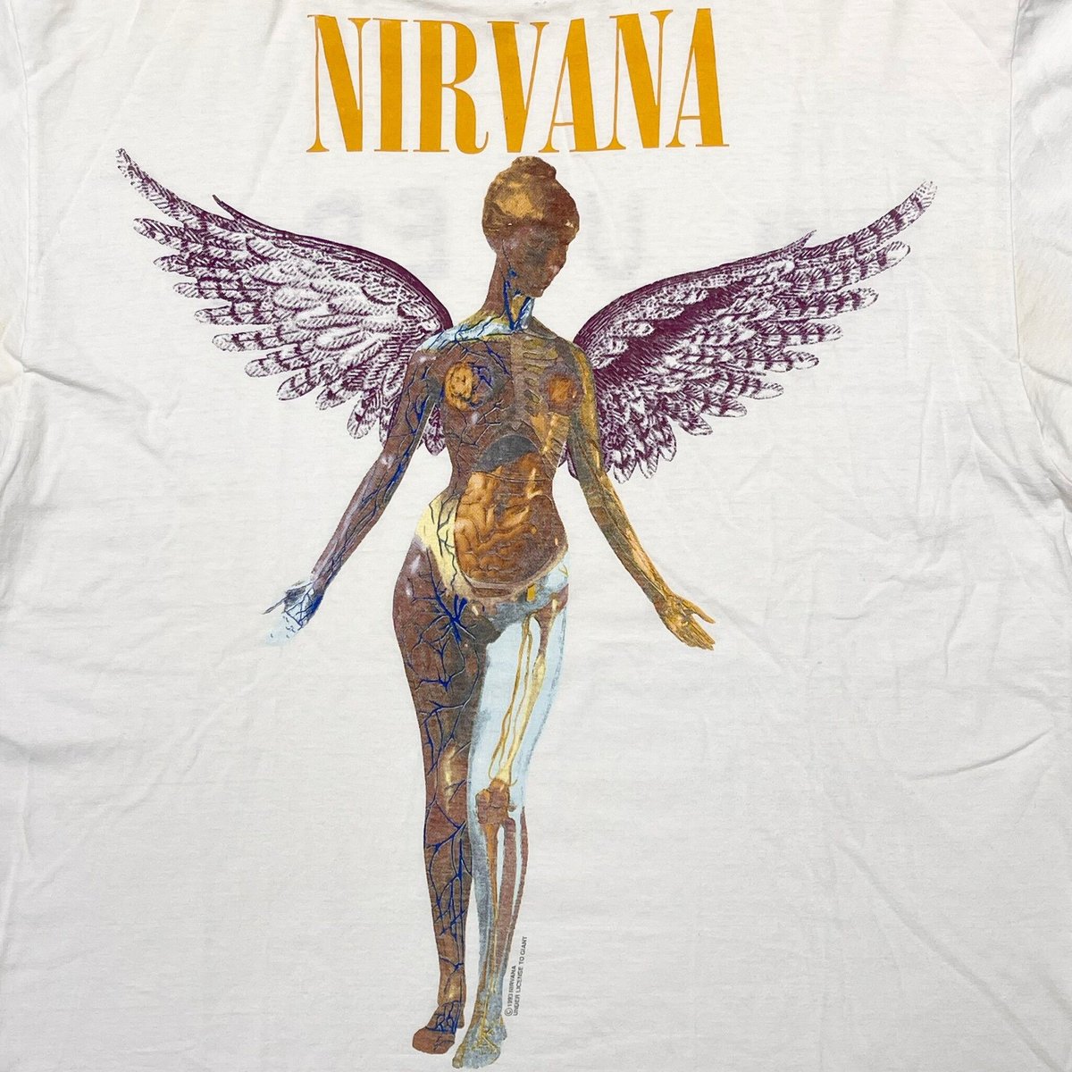 ANVIL NIRVANA IN UTERO Tシャツ XL シングルステッチ ニルヴァーナ Tシャツ XLサイズ ブラック 90s NIRVANA In Utero ロック