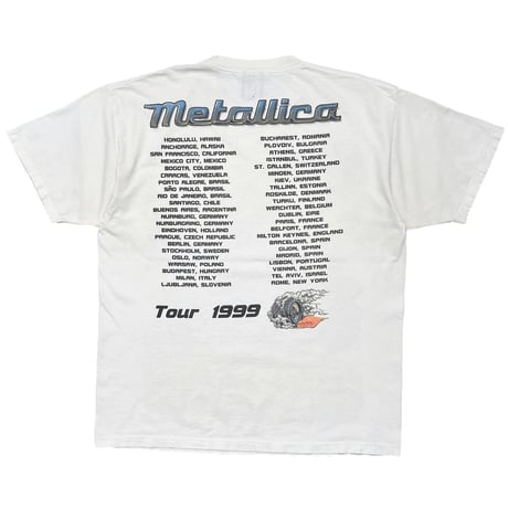 METALLICA GIMME FUEL TOUR 1999 WHITE GIANT FITS XL 7530