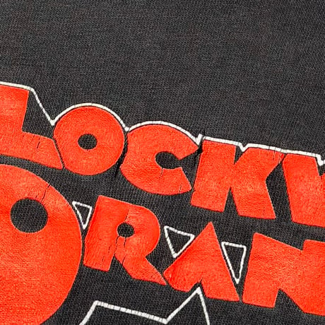 CLOCKWORK ORANGE Y2K MONOCHROME ILUST & ORANGE TEXT HANES MEDIUM 5408