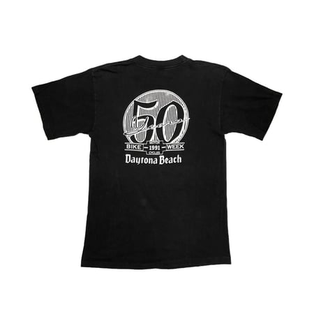 SADDAM FUSSEIN  50 YEARS BIKE WEEK 1991 DAYTONA BEACH TEE LARGE 1722