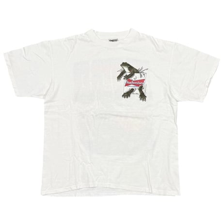 Budweiser 1995 FROG IN POCKET PRINT WHITE ONEITA XL 0173