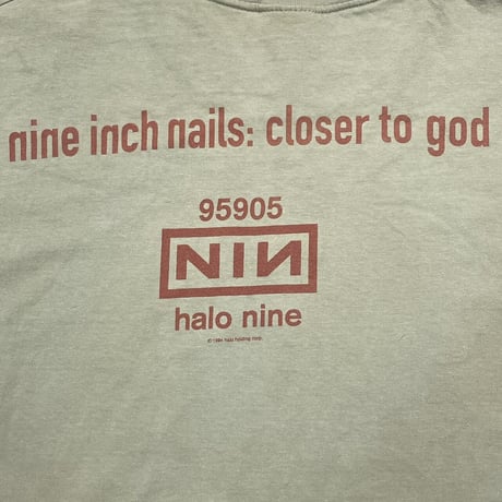 NINE INCH NAILS  1994 HALO TEE SAGE GREEN HANES XL 4942