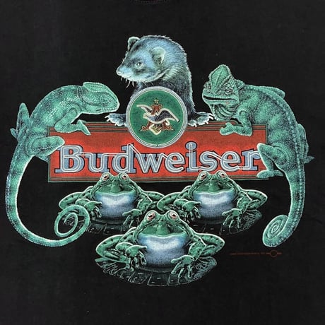 Budweiser 1999 3 FROGS 1 FRRET 2 LIZARD GILDAN LARGE 2697