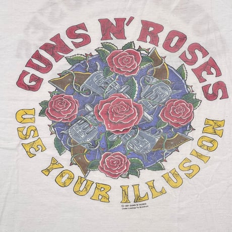 GUNS N' ROSES 1991 USE YOUR ILLUSION TOUR GUN & ROSE FITS XL 9082