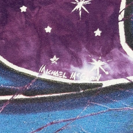 OLD & VINTAGE 1995 THE MOUNTAIN SUN & MOON TIE DYE PURPLE TENNESSEE RIVER XL 0048