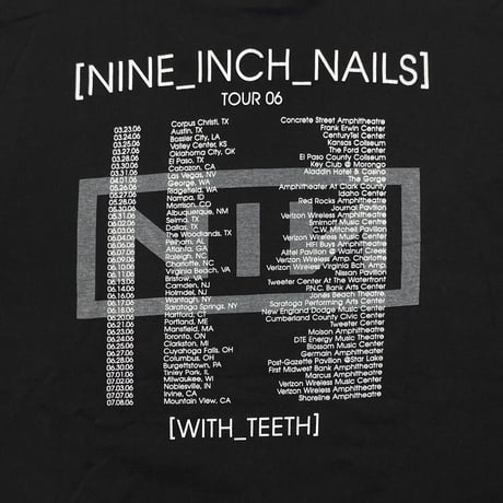 NINE INCH NAILS WITH TEETH TOUR 06 BOX LOGO ALL SPORT XL 0630