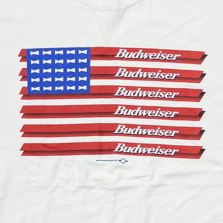[MORE SALE] Budweiser 1999 AMERICAN FLAG LOGO WHITE Stedman by Hanes XL 5880