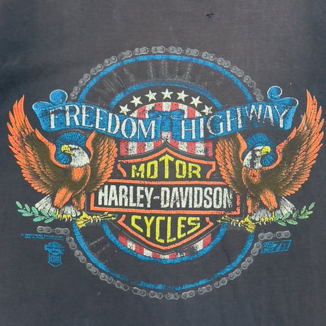 HARLEY DAVIDSON 1990 FREEDOM HIGHWAY EAGLE FLAG ONEITA XL 7394