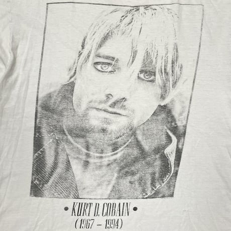 NIRVANA KURT COBAIN 1994 MEMORIAL MONOCHROME WHITE FITS XL 2759