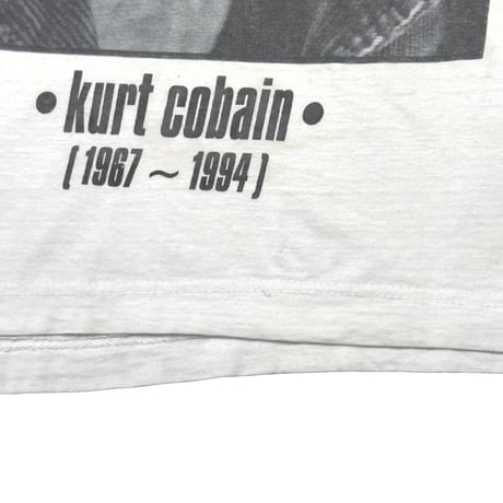 NIRVANA KURT COBIAN MEMORIAL MONOCHROME PORTRAIT FACE WHITE EURO XL 6830