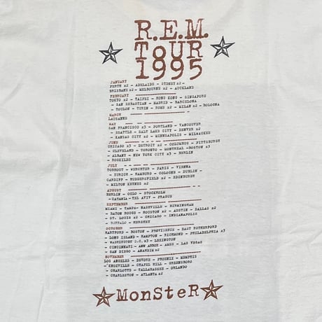 R.E.M. MONSTER 1995 TOUR WHITE NICE MAN XL 8499