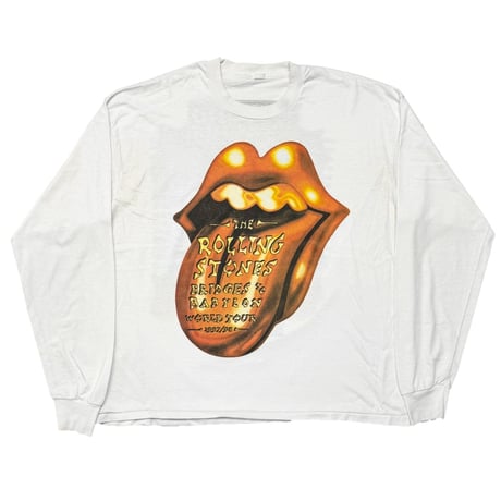 THE ROLLING STONES BRIDGES TO BABYLON WORLD TOUR 1997/98 GOLD TONGUE WHITE LS FITS XXL 9034