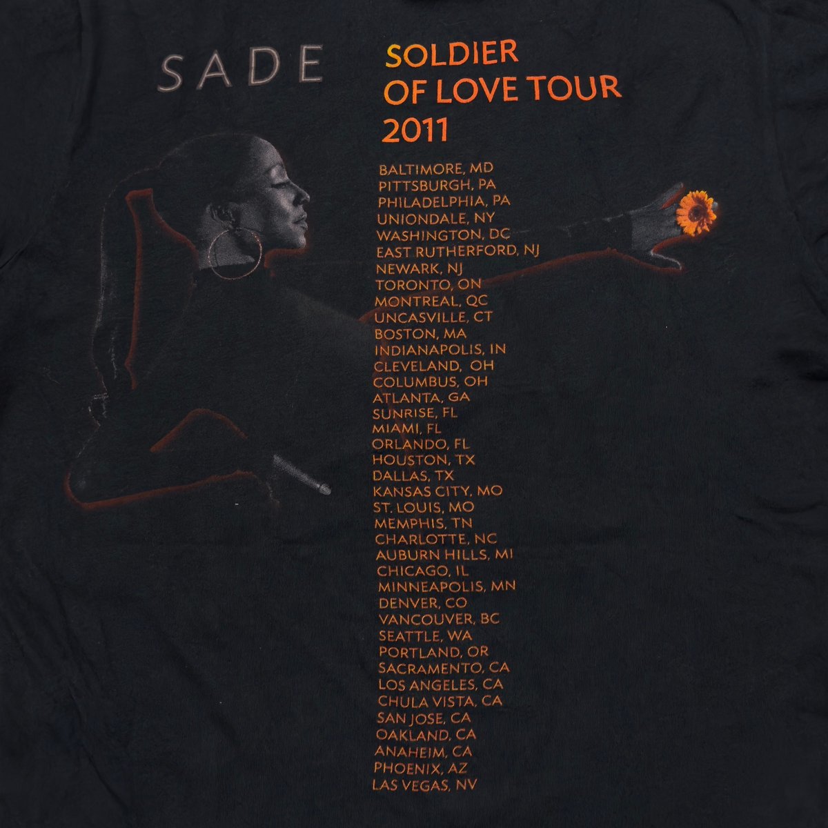 【極美品】SADE SOLDIER OF LOVE TOUR 2011Tシャツ Sade Tour 2011 Concert Soldier of Love T Shirt Womens Size