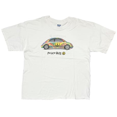 PEACE BUG HIPPIE COLOR CAR WHITE GILDAN XL 4433