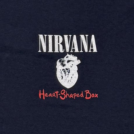 NIRVANA IN UTERO HEART SHAPED BOX BOOTLEG LS NAVY FRUIT OF THE LOOM XL 9117