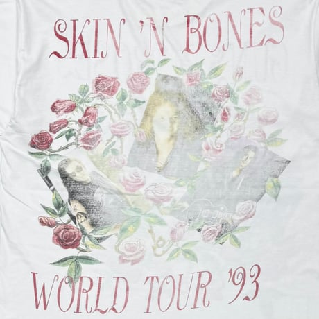 GUNS N' ROSES 1993 SKIN 'N BONES WORLD TOUR 1993 WHITE EURO FITS XL 6501