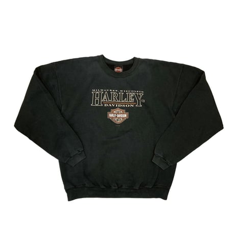 HARLEY DAVIDSON MILWAUKEE, WISCONSIN DOUBLESIDE EMBLEM LOGO CREWNECK SWEATSHIRT XL 4090