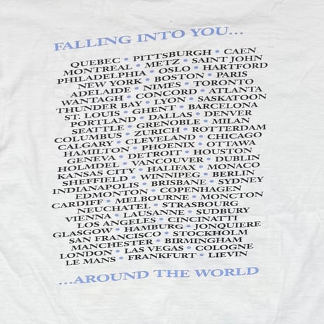 CELINE DION 1996 FALLING INTO YOU AROUND THE WORLD WHITE ONEITA LARGE 2699