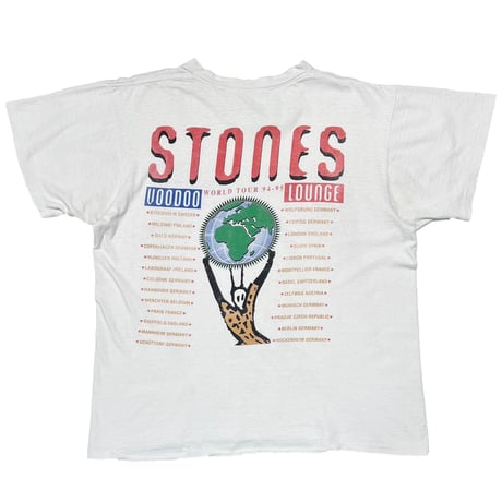 ROLLING STONES VOODOO LONGE WORLD TOUR 94-95 WHITE FITS XL 1539