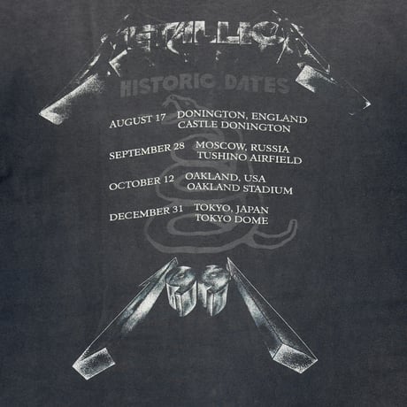 METALLICA 1991 HISTORIC DATES FITS XL 90953