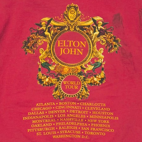 ELTON JOHN GIANNI VERSACE WORLD TOUR FADED RED FITS LARGE 8505