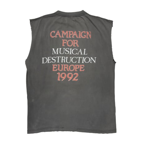 NAPALM DEATH CAMPAIGN FOR MYSICAL DESTRUCTION EUROPE 1992 SLEEVE LESS XL 3259