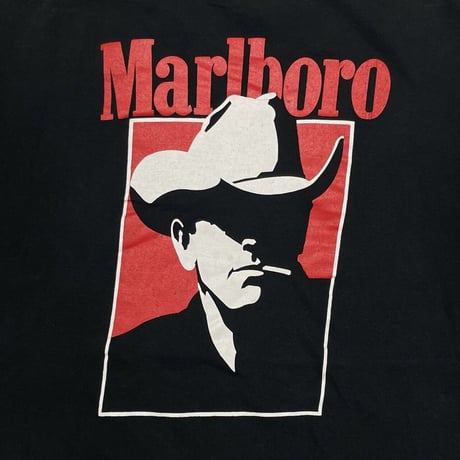 Marlboro COWBOY man RED SILHOUETTE TEE BLACK FITS MEDIUM 9983
