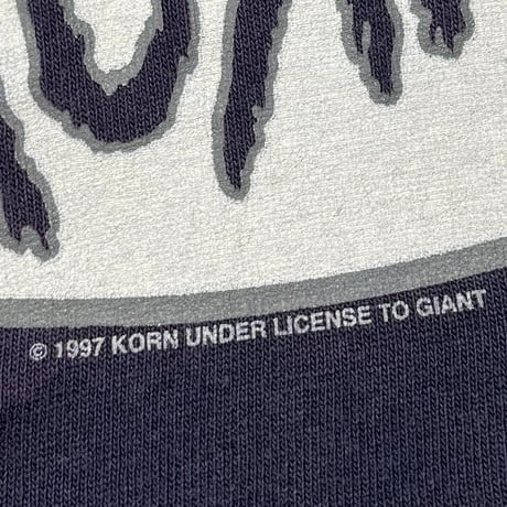 KORN 1997 FOOTBALL TEE NAVY GIANT FITS XL 9492