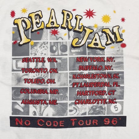 PEARL JAM NO CODE TOUR 1996 SLEEVE LESS WHITE XL 0586