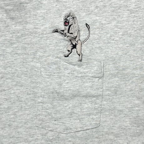THE ROLLING STONES BRIDGES TO BABYLON EMBROIDERY POCKET TEE ASH GREY ANVIL XL 6557