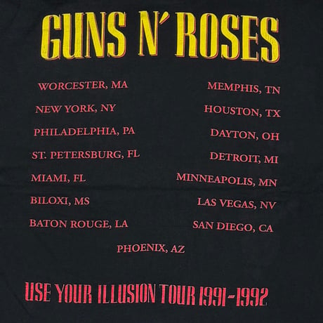 GUNS N' ROSES CROSS SKULL USE YOUR ILLUSION TOU 1991/1992 BROCKUM OSFA FITS XL 7660