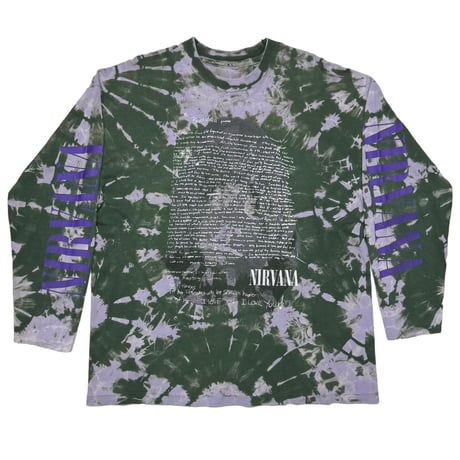 NIRVANA LYRICS BACK SMILE BOOTLEG LS GREEN TIEDYE FITS XL 8318