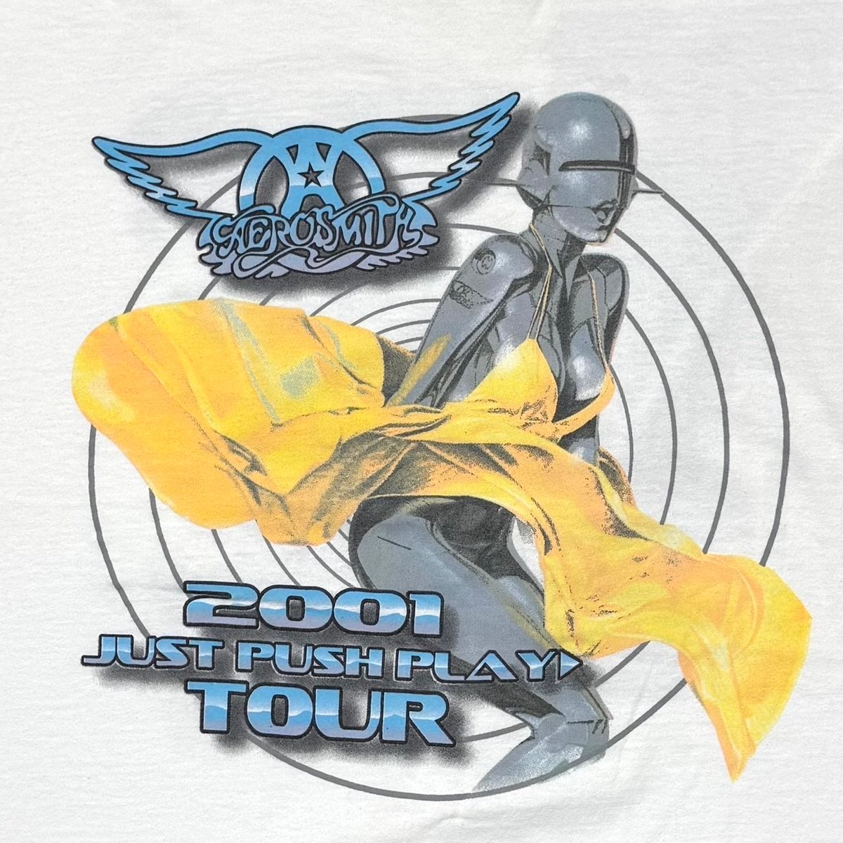 トップス 00s AEROSMITH SORAYAMA JUST PUSH PLAY M Vintage Aerosmith Hajime Sorayama World Tour Just Push Play