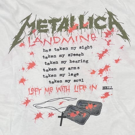 METALLICA PUSHEAD ONE 1989 EURO WHITE UNDER LICENSE TO BROCKUM FITS XL 5499