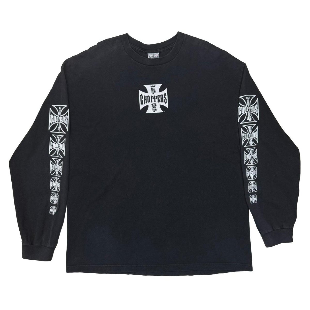 WEST COAST CHOPPERS IRON CROSS WHITE LS FITS XL